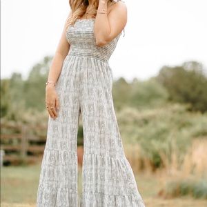 Flare Wide Leg Boho Jumpsuit